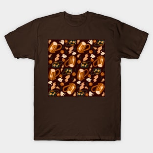 Pumpkin autumn pattern drawing T-Shirt